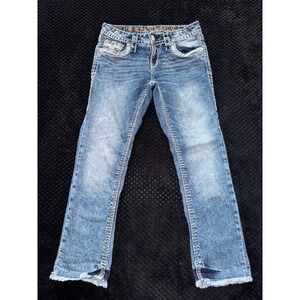 Rock Revival Jeans Womens Blue Janelle Capri Wash Denim Size 25